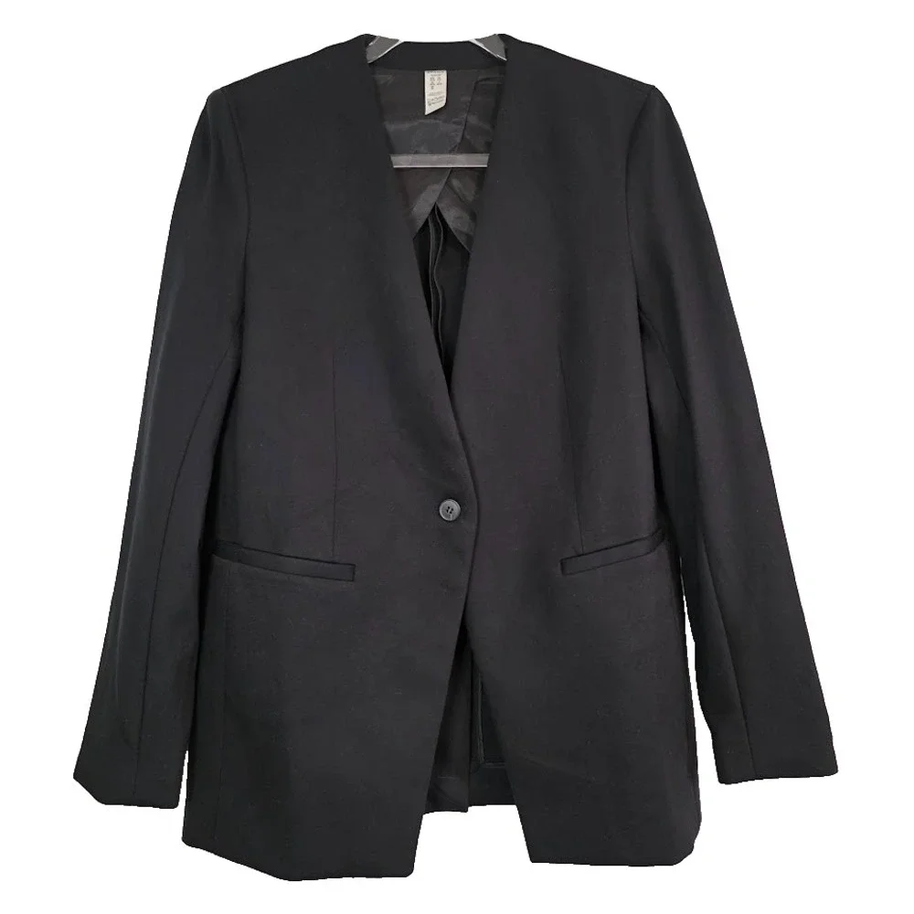 Spanx The‎ Perfect Collarless Blazer Size S 20384R Classic Black Single Button